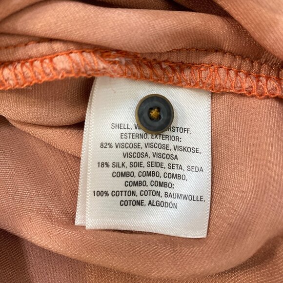 Anthro Holding Horses Rust Silk Blend Crushed Velvet Button Down Blouse Shirt XS - Picture 10 of 16